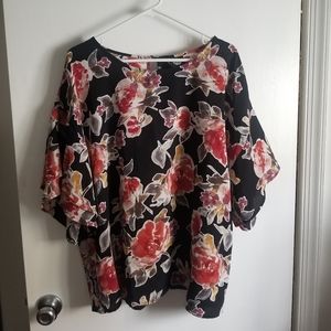Black Floral Top